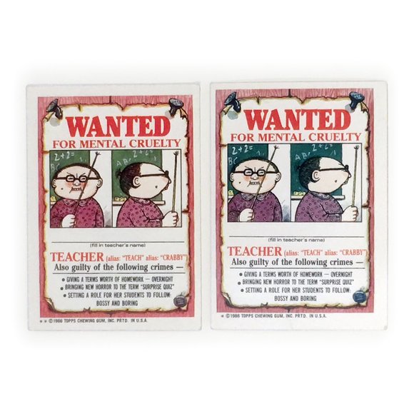 1986 Garbage Pail Kids 111a Target Margaret & 111b Bullseye Barry Trading Cards - Picture 4 of 4